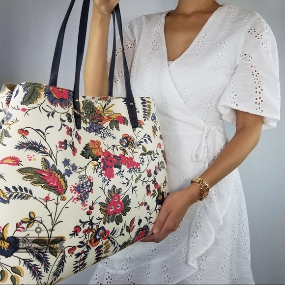 Tory Burch Kerrington floral ivory Gabriella Tote - Picture 3 of 8